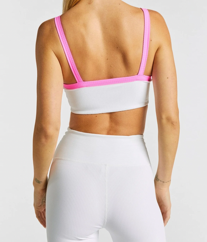 Year of Ours Ribbed Bralette 2.0 - Pink/ White