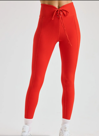 Year of Ours Ribbed Football Legging - Red