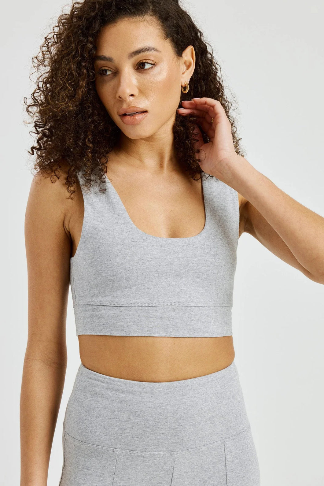 Year of Ours Body U Neck Crop - Heathered Grey