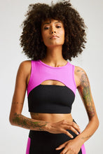 Load image into Gallery viewer, Year of Ours Thermal Cutout Bra - Black/Rose Violet
